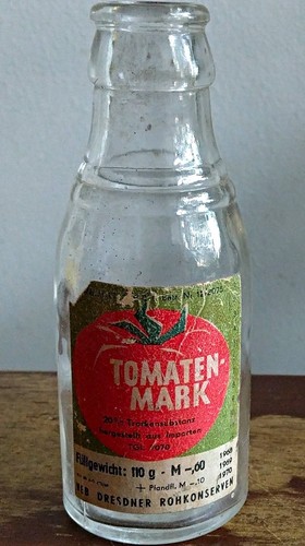 Ddr glasflasche tomaten - glasflasche, „tomaten